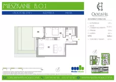 2 pokoje, mieszkanie 53,76 m², parter, oferta nr B.0.1, Crocus Hill, Szczecin, Śródmieście, Śródmieście Północ, ul. Jerzego Janosika 2, 2A, 3, 3A